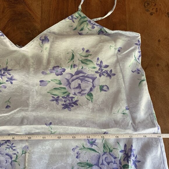 August Silk Womens Vintage Y2K Slip Dress Sz Medium Blue Floral Cottagecore Boho - Picture 9 of 14